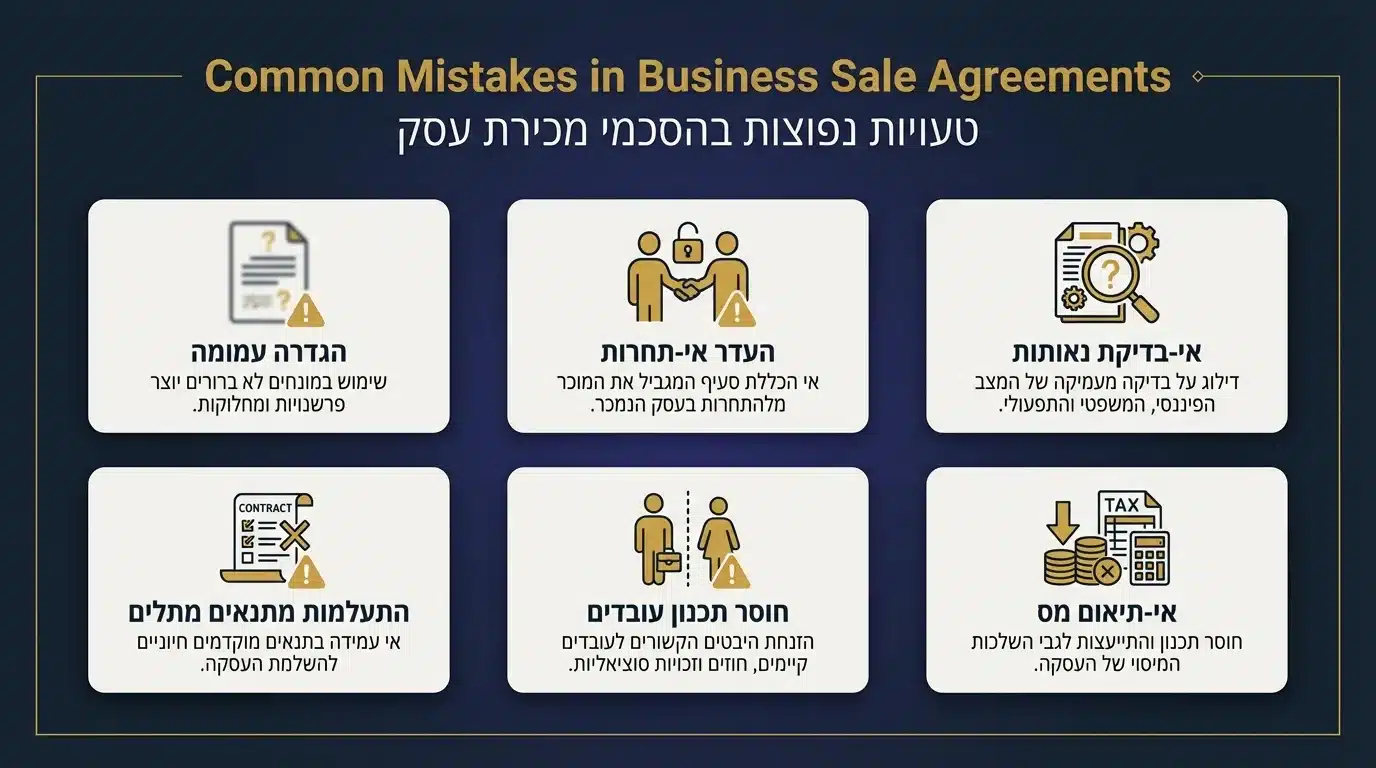 היבטי מס וטעויות נפוצות בהסכם מכירת פעילות עסקית